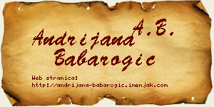 Andrijana Babarogić vizit kartica
